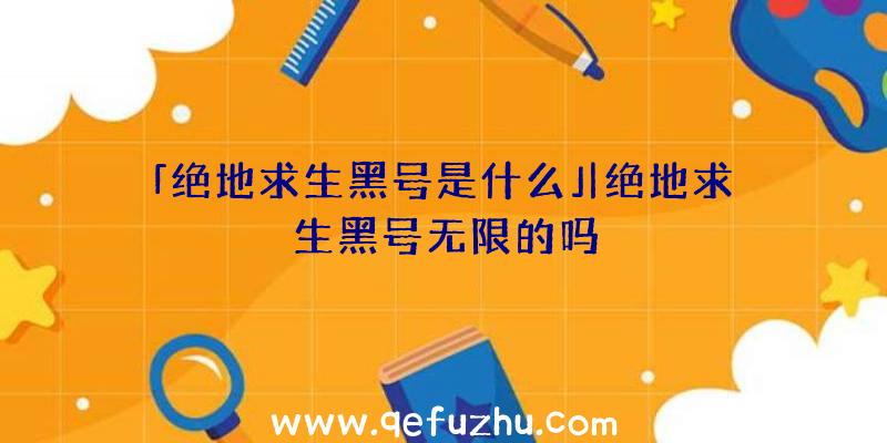 「绝地求生黑号是什么」|绝地求生黑号无限的吗